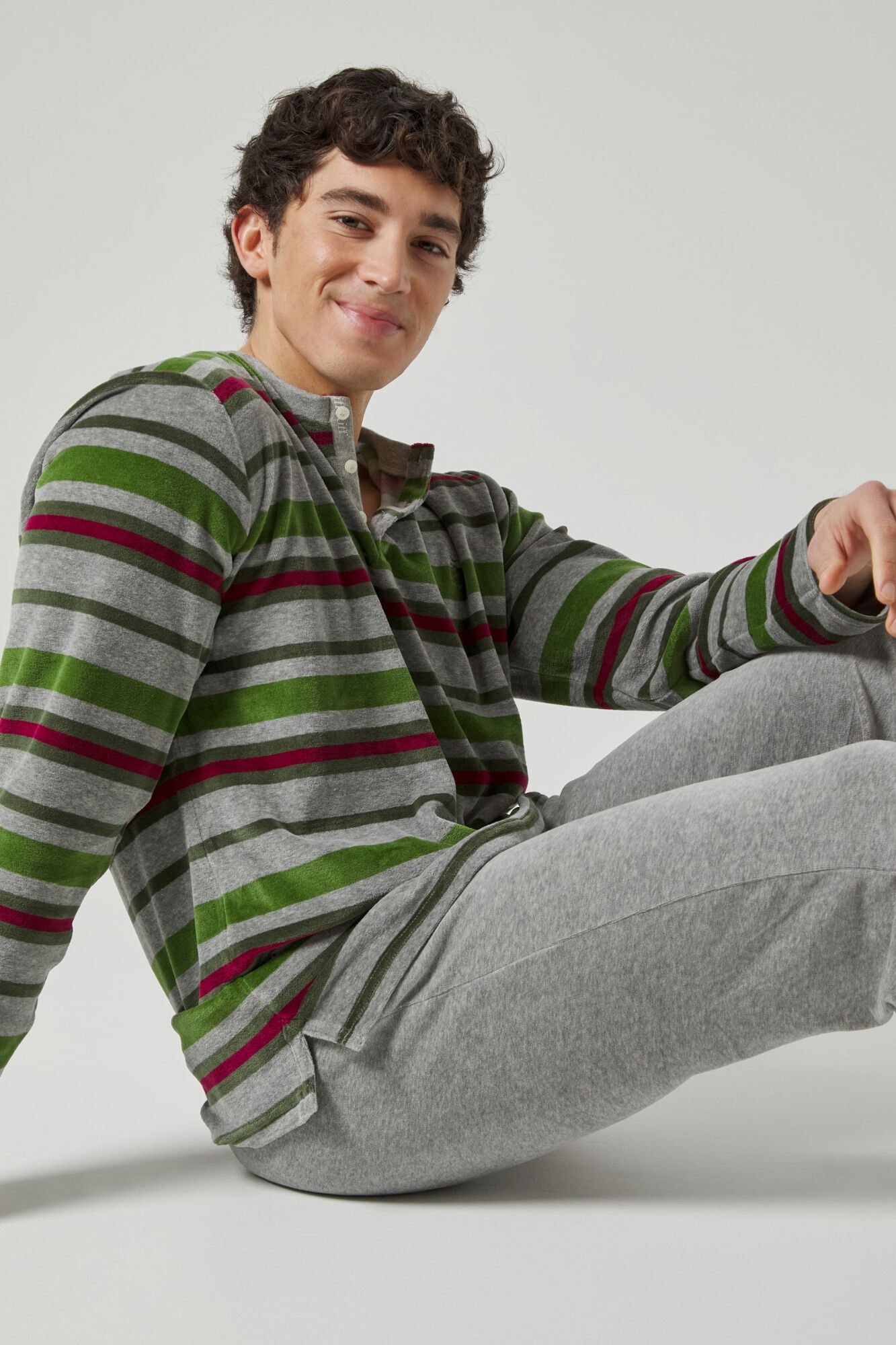 Kiff-Kiff Men's velour knit long pyjamas
