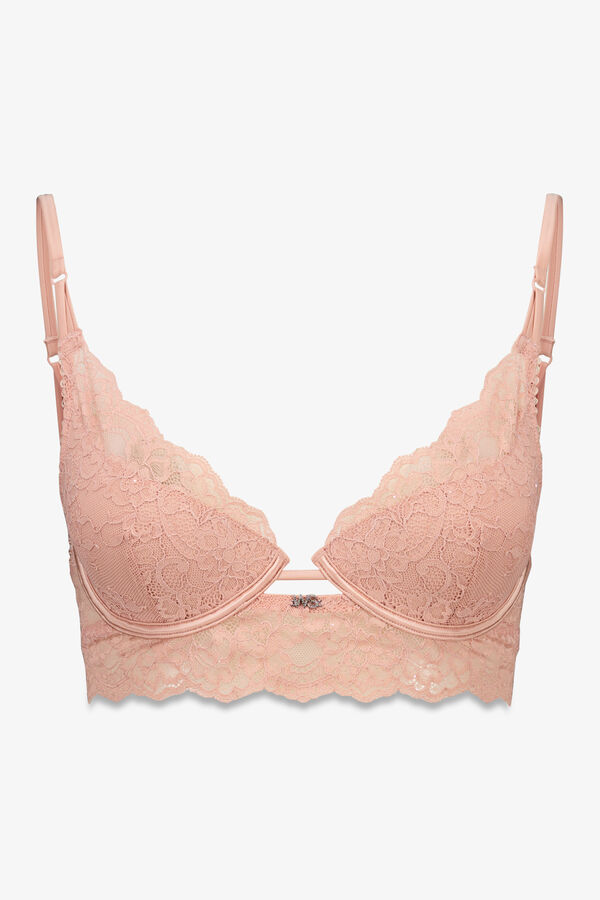 Women'secret GORGEOUS pink lace push-up bra pink