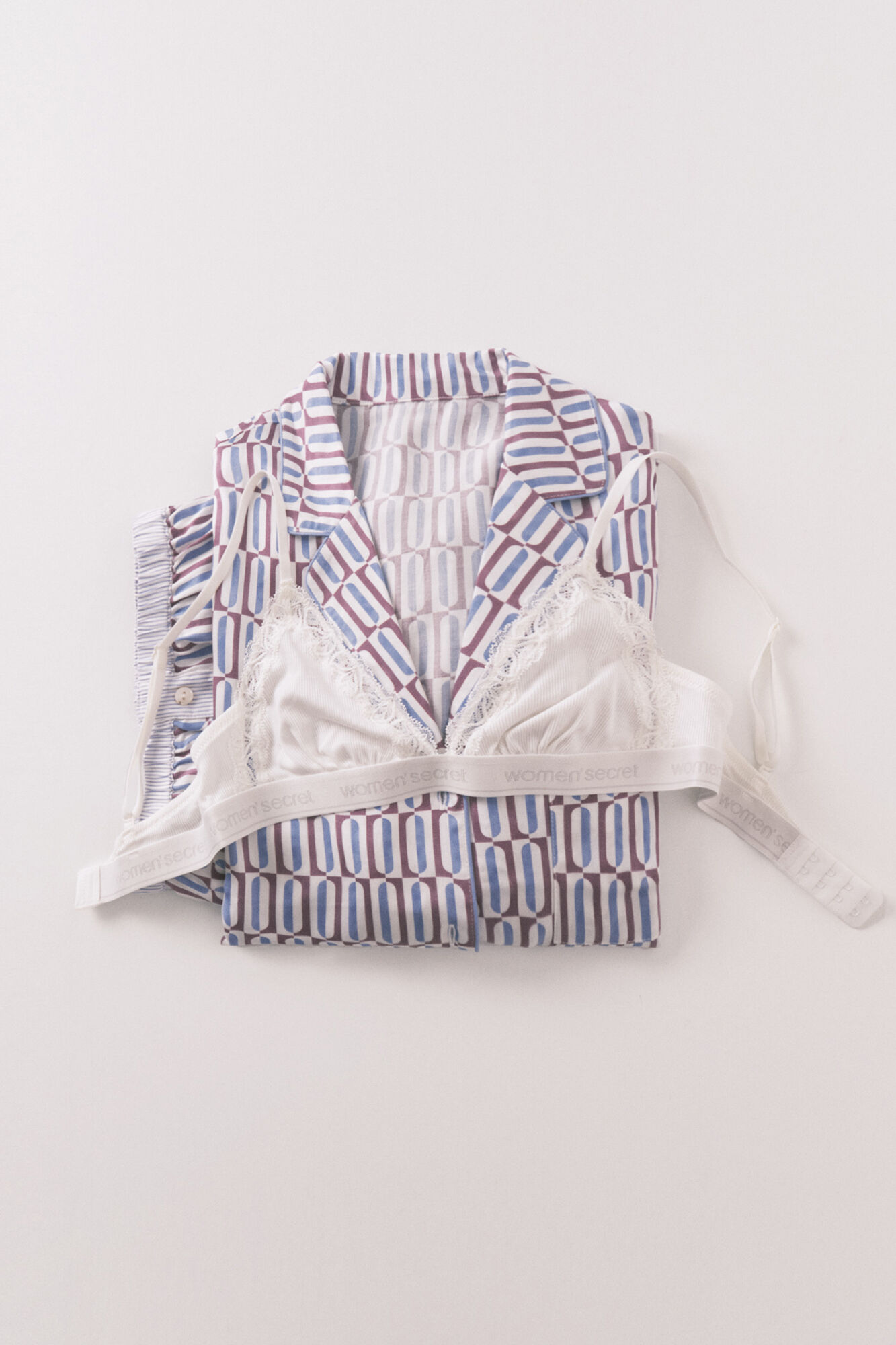 Women'secret Sujetador triangular NATURAL algod&oacute;n blanco