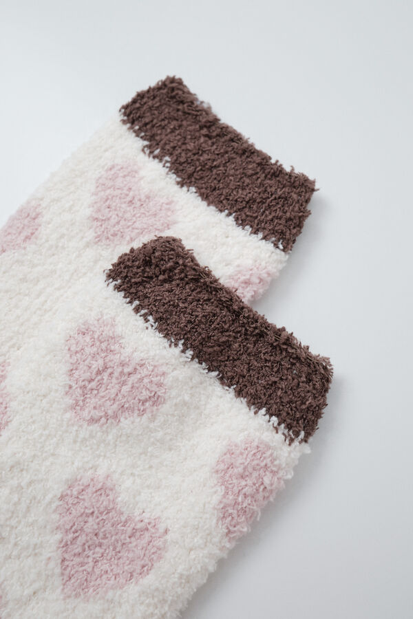 Women'secret Chaussettes longues imprim&eacute; c&oelig;urs rose rose