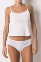 Women'secret White wide floral print Brazilian panty white