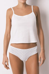 Women'secret White wide floral print Brazilian panty