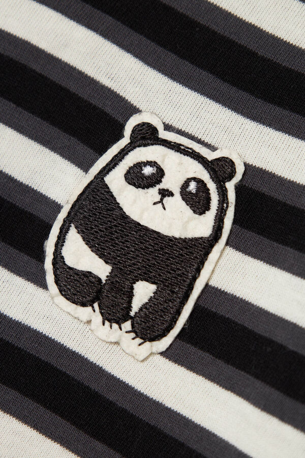 Womensecret Boys' T-shirt with panda detail Crna