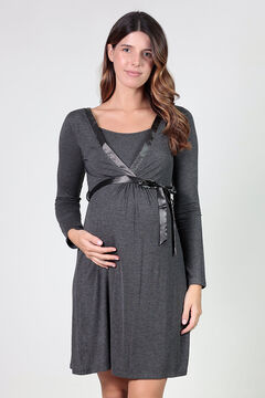 Womensecret Nursing nightgown with satin belt grey
