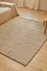 Calma House Alfombra de algod&oacute;n negro y yute West preto