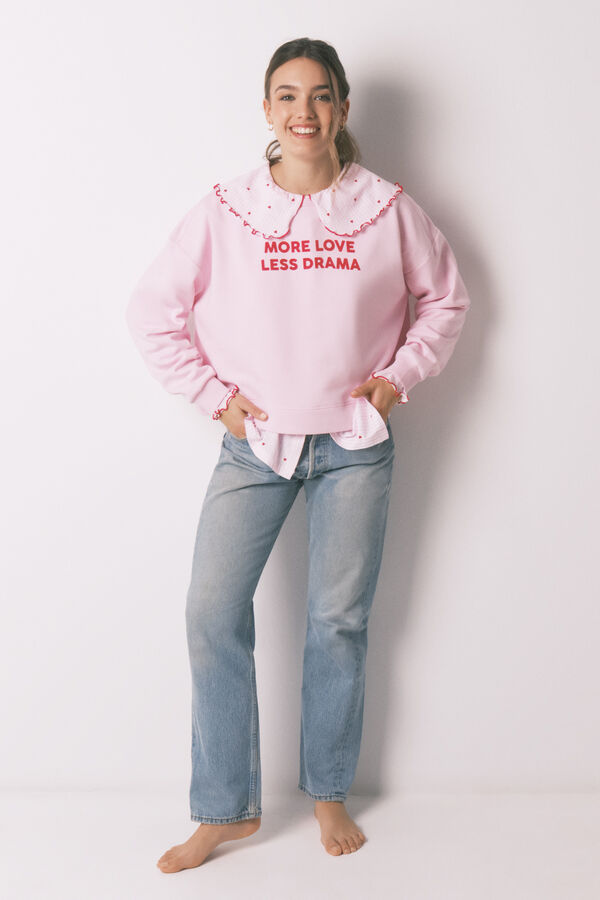 Women'secret Sweat-shirt en coton rose rose