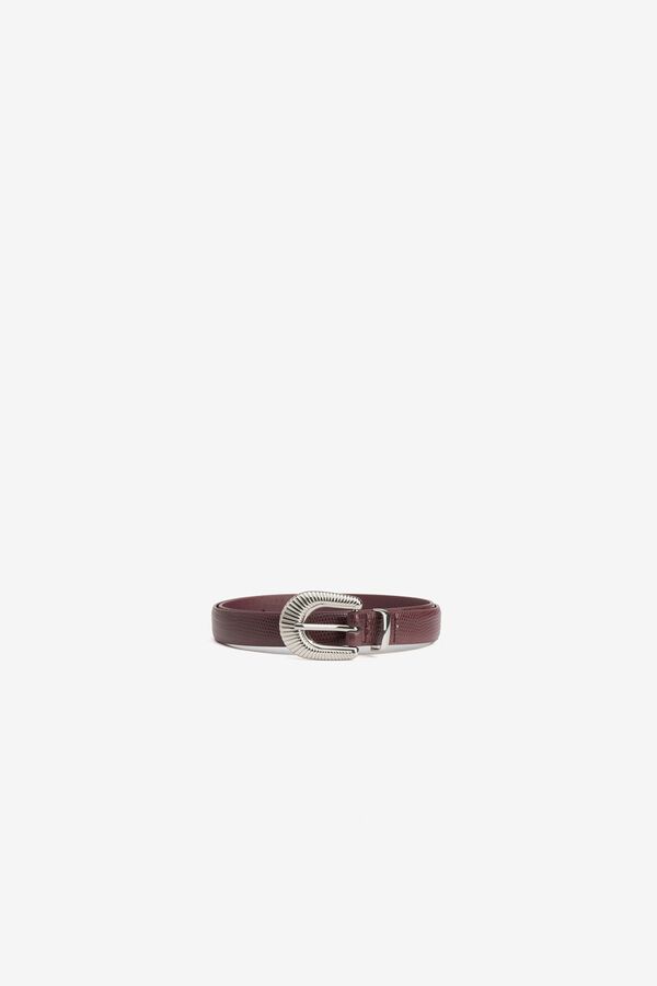 Vilanova Red metal buckle belt printed