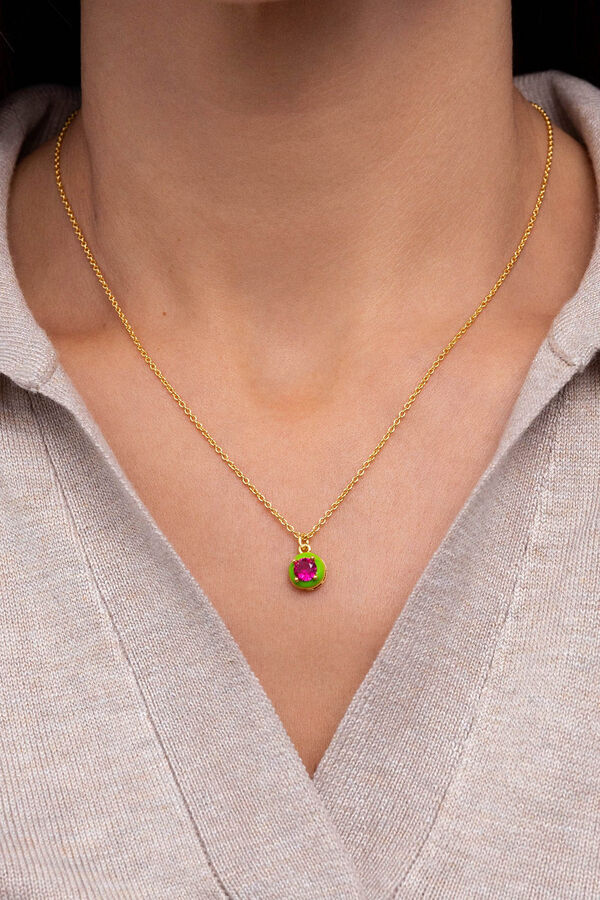 Womensecret Green Pop Gold Bathroom Necklace  printed