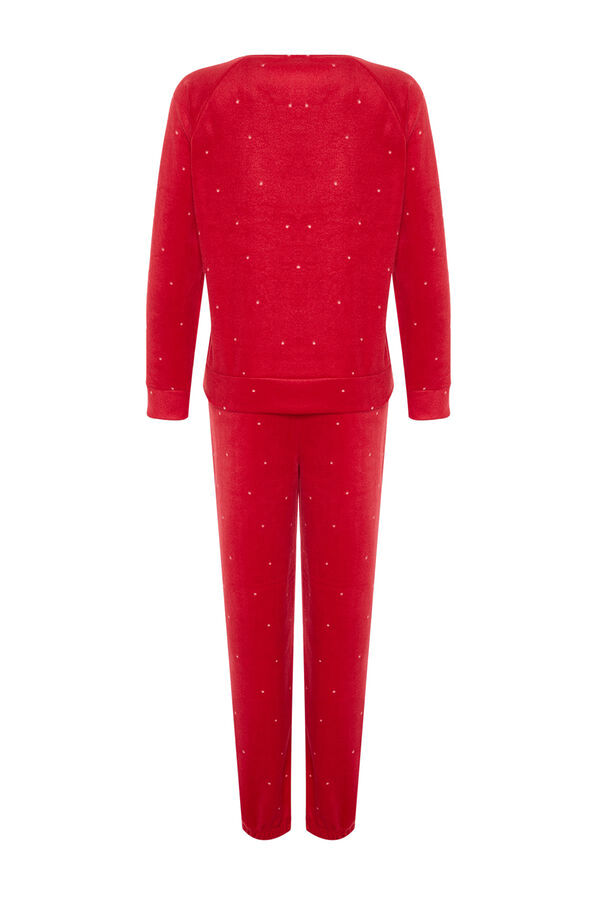Trendyol Conjunto pijama polar rojo lunares&nbsp; rojo
