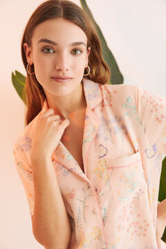 Womensecret Pijama camisero flores Capri rosa