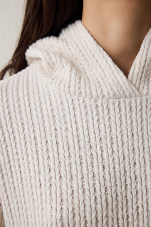 Penti Sudadera con capucha de punto trenzado. beige