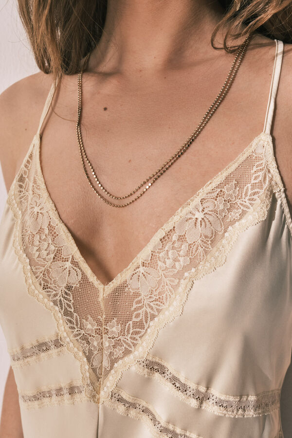 Women'secret Satin body in Yellow printed