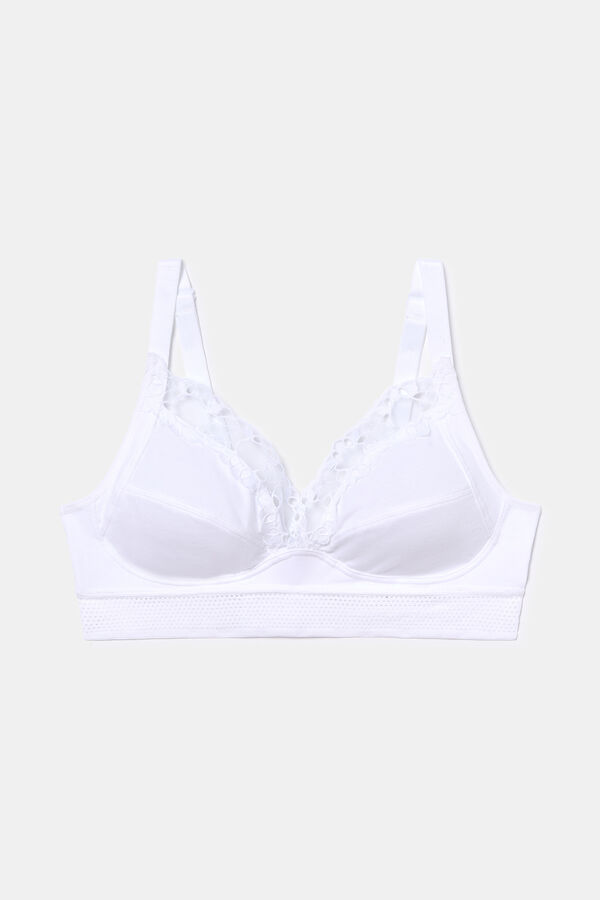 Womensecret organic cotton non-wired bra white