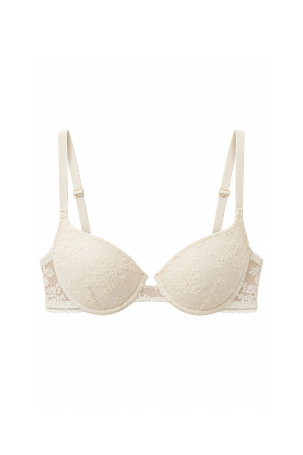 Women'secret Beli čipkasti push-up grudnjak GORGEOUS Bež