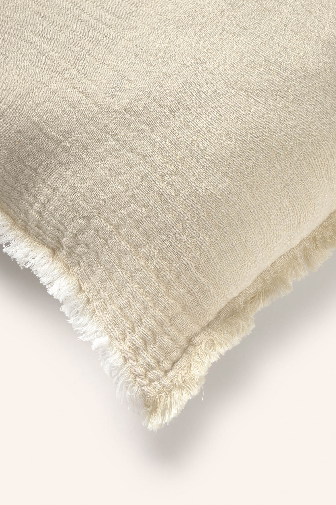 Calma House Funda de coj&iacute;n cuadrada de muselina de algod&oacute;n cruda Layer