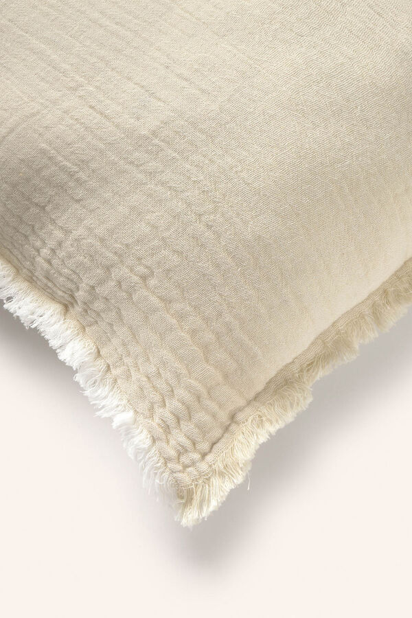 Calma House Funda de coj&iacute;n cuadrada de muselina de algod&oacute;n cruda Layer amarillo