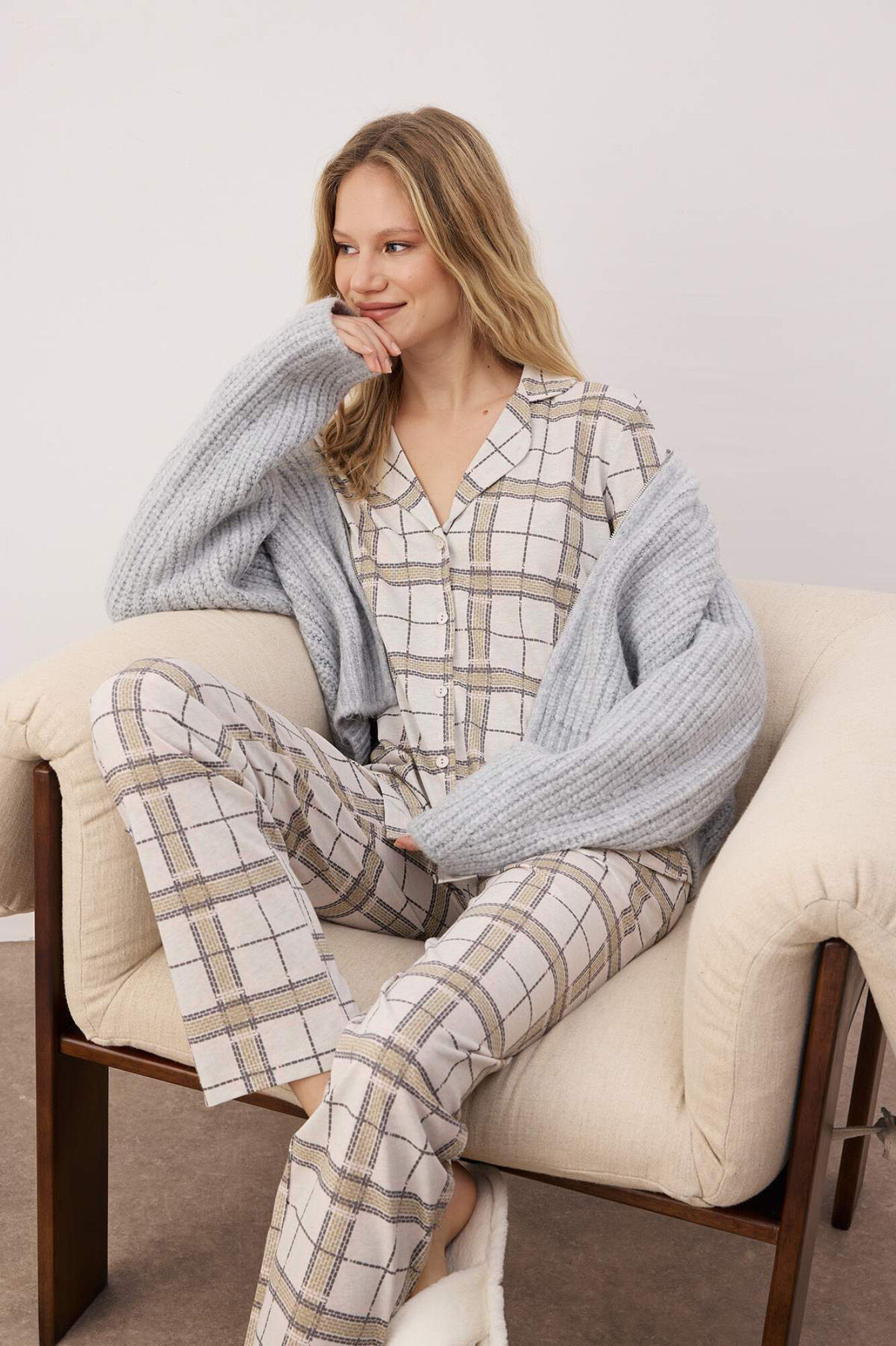 Trendyol Conjunto de pijama de cuadros 