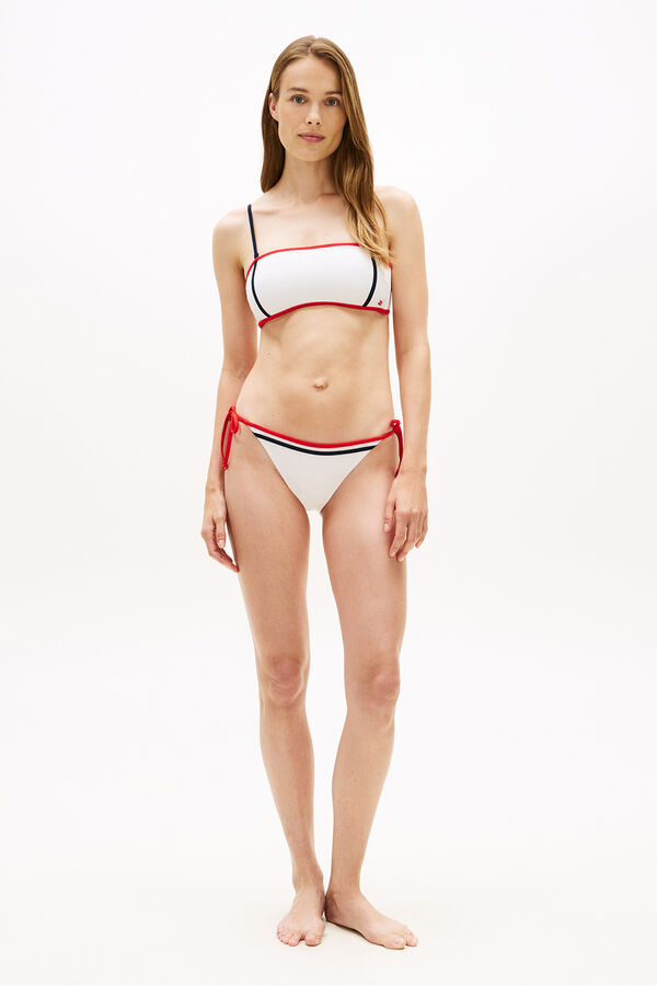 Tommy Hilfiger Top bikini estilo bandeau estampado