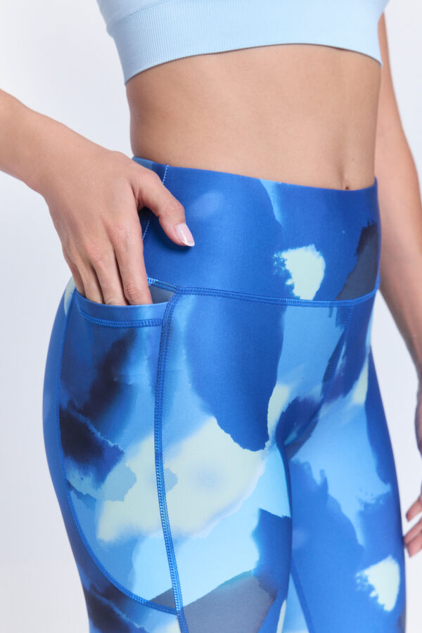 Only Play Leggin capri tiro alto B-Dry azul