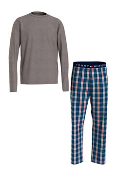 Womensecret Set de pijama largo con pantalón de tela rávasalt mintás