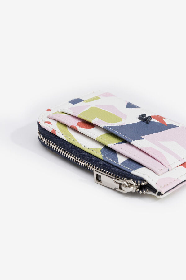 Vilanova Portatarjetas Efecto Piel Estampado azul