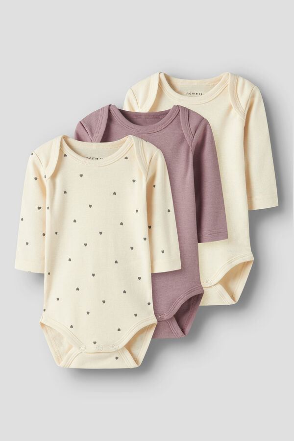 Name it Pack de bodies corazones. beige