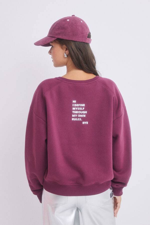 Womensecret Wine logo plush sweatshirt red