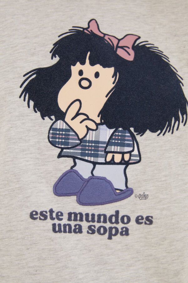 Womensecret Pijama 100% algodón Mafalda gris