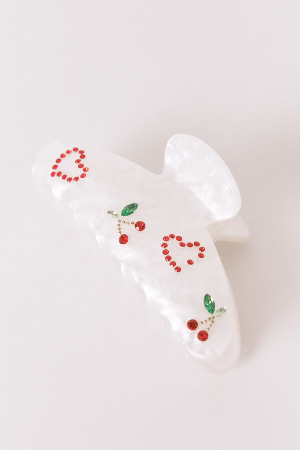 Women'secret Pince &agrave; cheveux marbr&eacute;e brillante blanche blanc