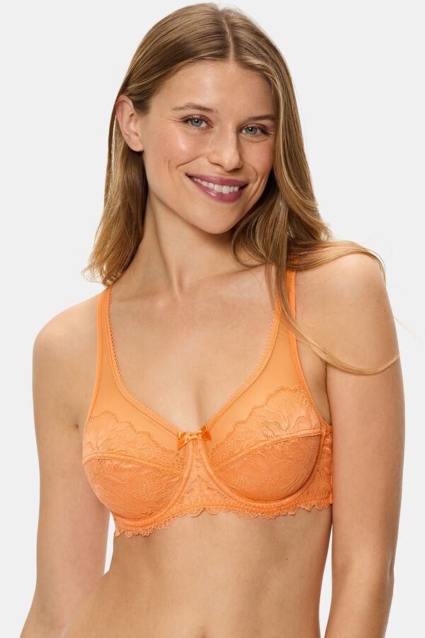 DIM Generous Essential lace High Support Bra  Narandžasta
