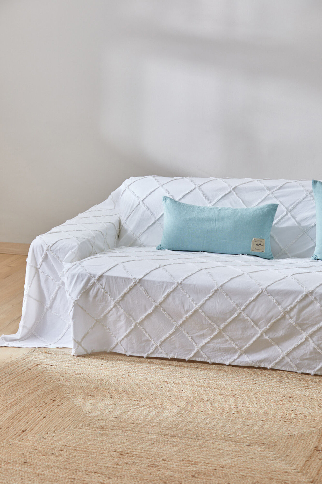 Calma House Colcha con tufting blanco Royal