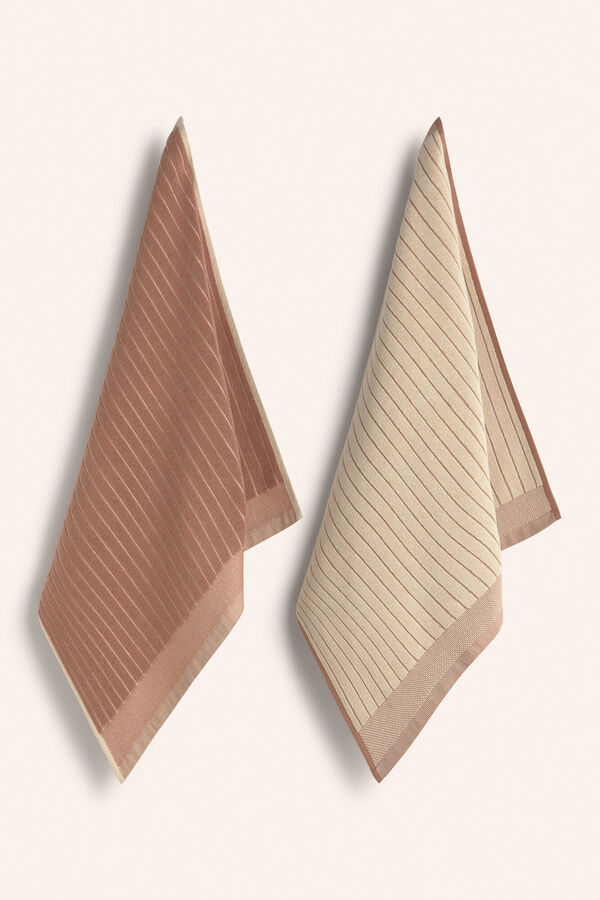 Calma House Brown terry kitchen towel set of 2 Lisboa 50x50 nude