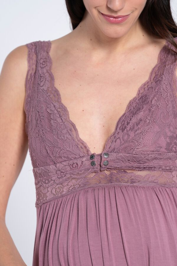 Ohma Camis&oacute;n lencero con encaje&nbsp;premam&aacute; morado/lila