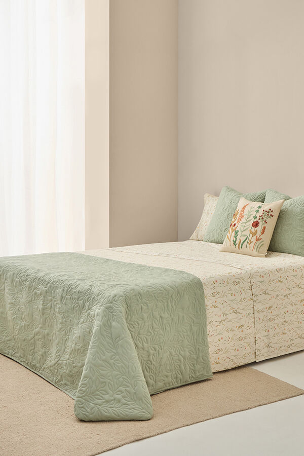 Textura Printed satin duvet case blanc