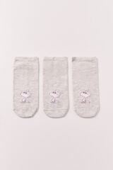 Women'secret Printed 3-pack Peanuts short socks pink
