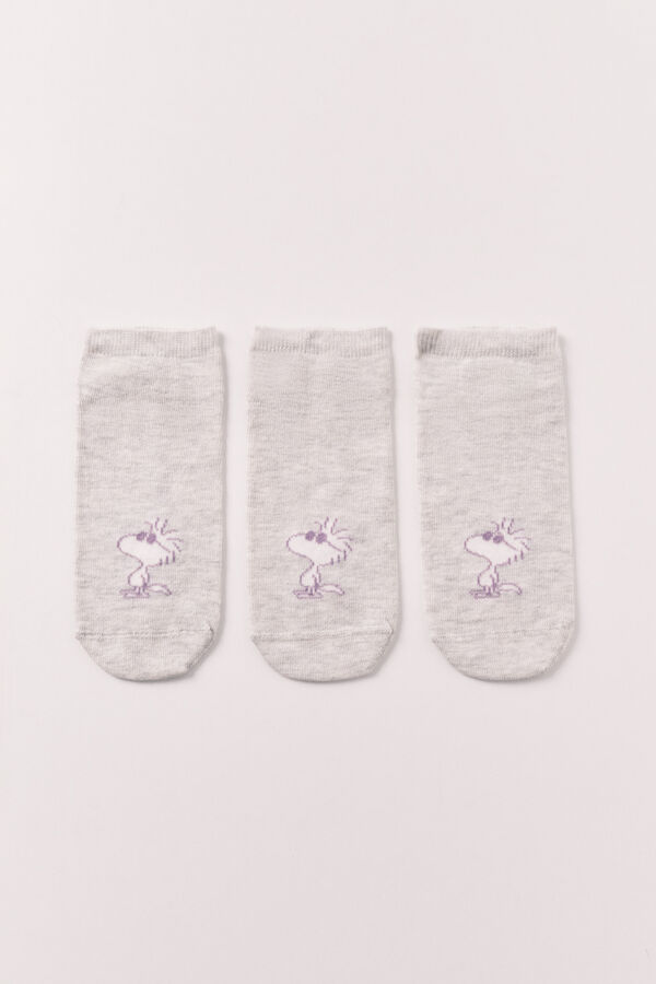 Women'secret Printed 3-pack Peanuts short socks pink