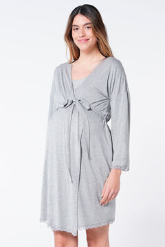 Womensecret Lace details maternity robe grey