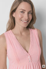 Women'secret Pink cotton sleeveless maternity nightgown pink