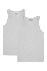 Bread & Boxers Pack 2 camisetas lisas sin mangas grises gris