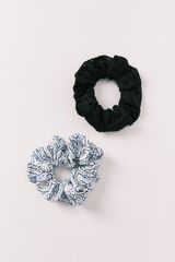 Women'secret Schwarzes 2er-pack mittlere scrunchies sortiert Blau