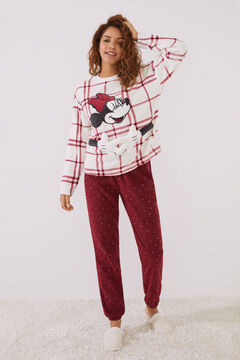 Womensecret Women's long 3D Minnie Mouse fleece pyjamas white
