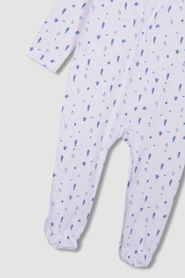 Womensecret Long white sea print pyjamas Weiß