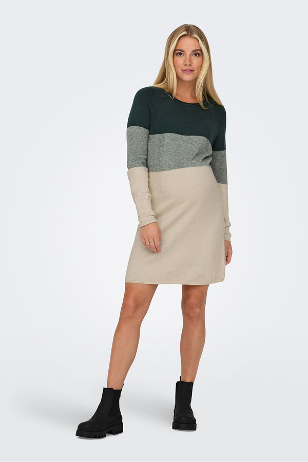 Only Maternity Ribbed maternity dress green