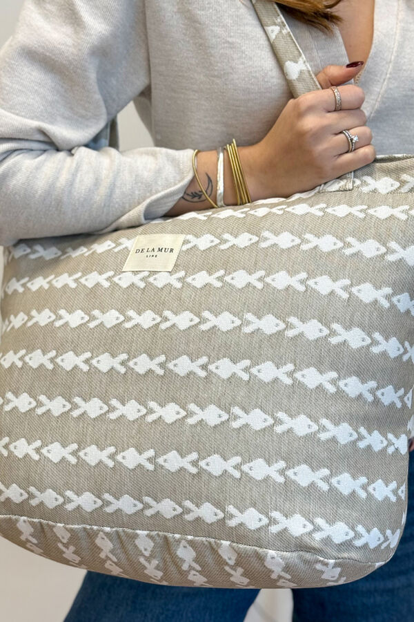 De La Mur Bolsa Grande Cremallera Pesc beige