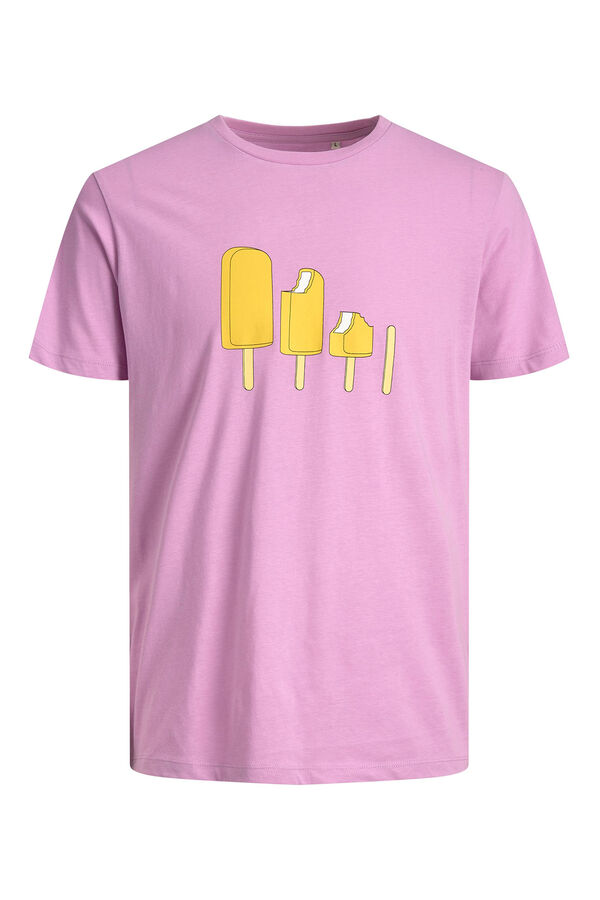 Womensecret Back print cotton T-shirt pink
