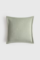 Textura Reversible embroidered polka-dots pillow case green