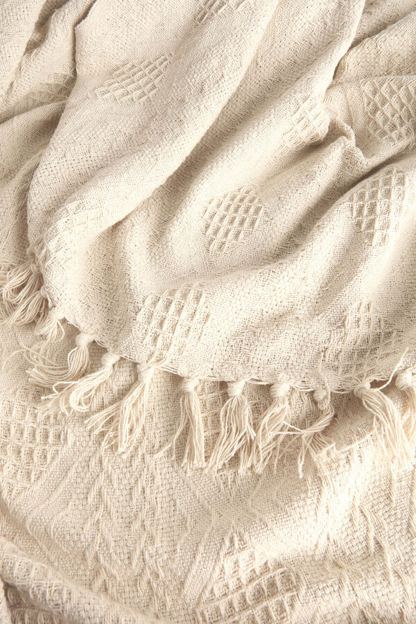 Womensecret Chicago ecru cotton jacquard bedspread rávasalt mintás