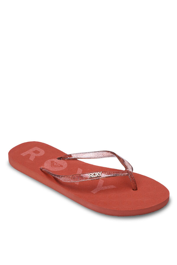 Roxy Chanclas detalle logo tira brillo naranja