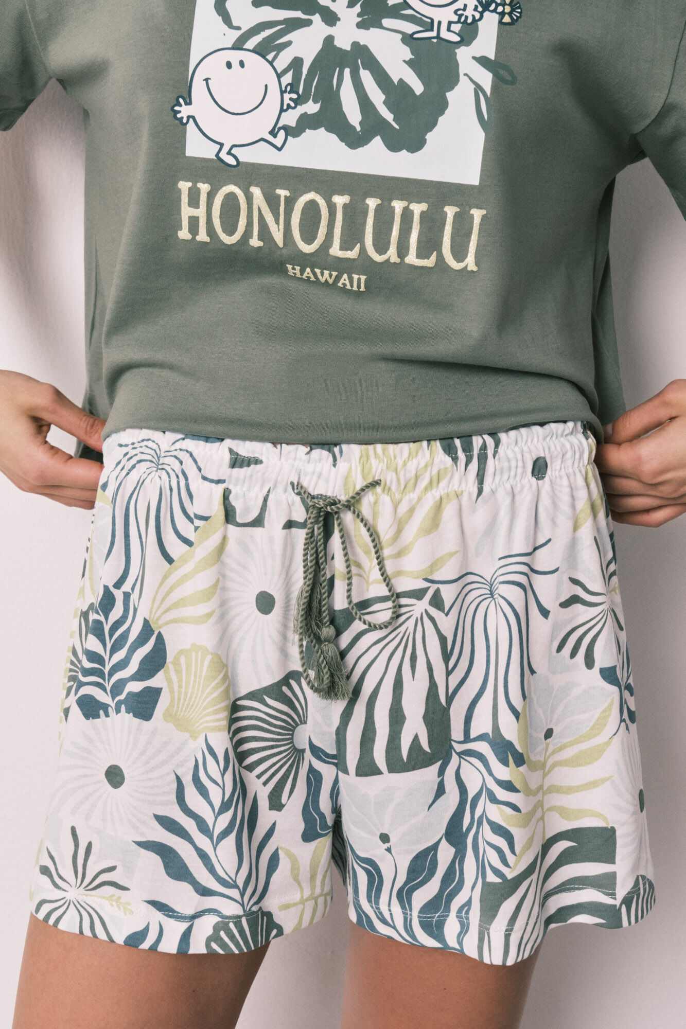 Women'secret Pijama corto manga corta verde Little Miss&trade;