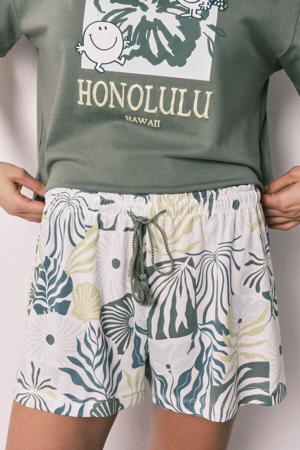 Women'secret Pyjama court &agrave; manches courtes vert Little Miss&trade; imprim&eacute;